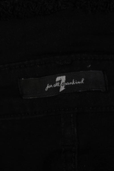 7 For All Mankind Women Paperbag Ankle Pants Black High Waist Size 27