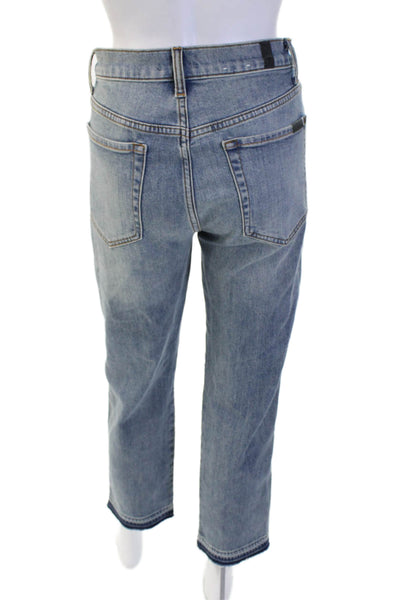 7 For All Mankind Womens Cropped Boyfriend High Waist Blue Jeans Size 26