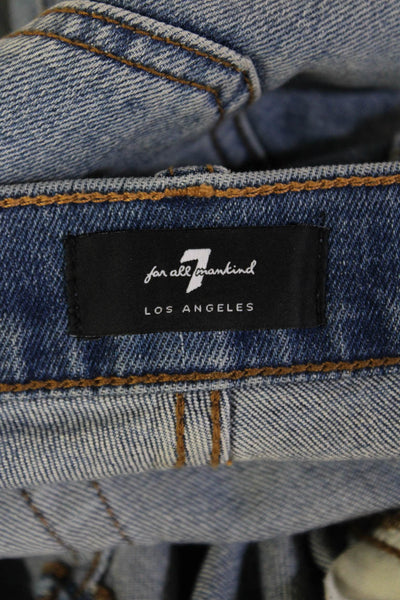 7 For All Mankind Womens Cropped Boyfriend High Waist Blue Jeans Size 26