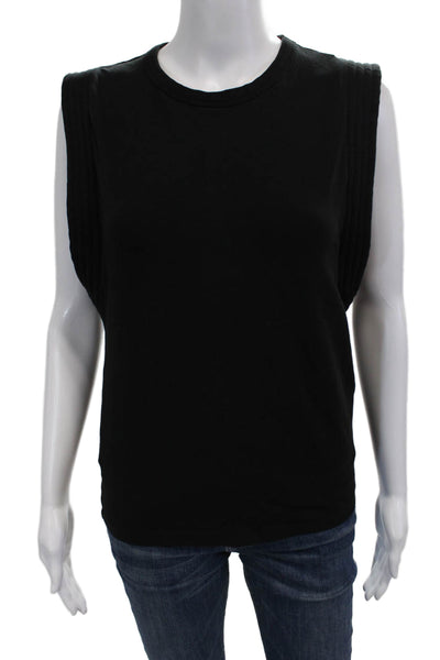 Sold Out Women Basic Black Sleeveless Crew Neck Tank Cotton Elastane Size XS