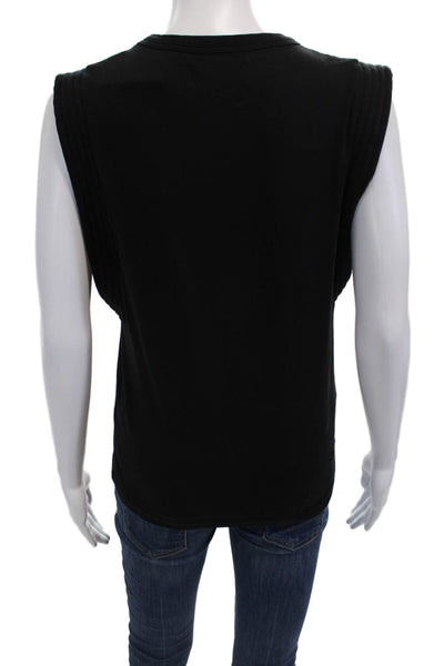 Sold Out Women Basic Black Sleeveless Crew Neck Tank Cotton Elastane Size XS