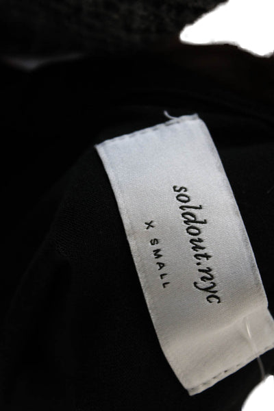 Sold Out Women Basic Black Sleeveless Crew Neck Tank Cotton Elastane Size XS