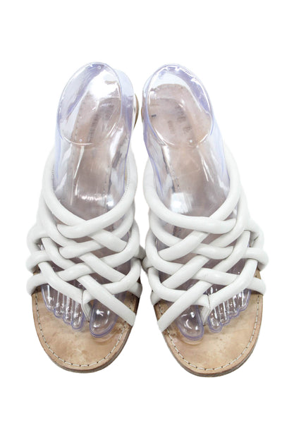 Rag & Bone Women's Toe Loop Strappy Slides Sandals White Size 39.5
