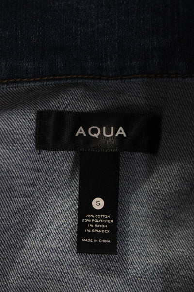Aqua Women 90s Blue Collared Button Long Sleeve Jacket Size S
