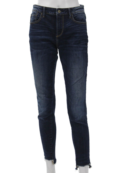 Driftwood Womens Dark Blue Ankle Skinny Jeans Mid Rise Size 26