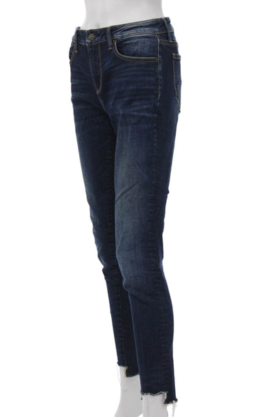Driftwood Womens Dark Blue Ankle Skinny Jeans Mid Rise Size 26