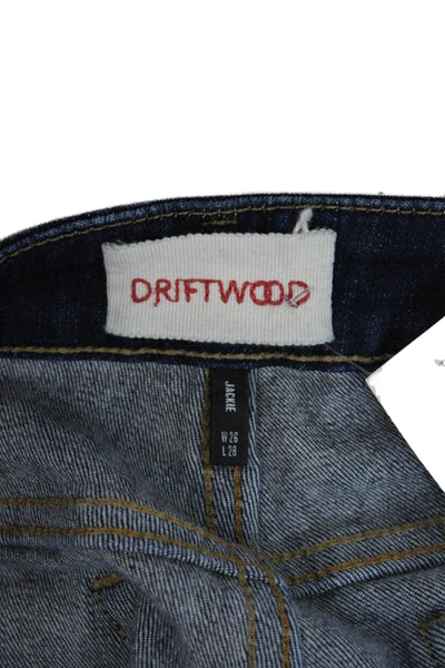 Driftwood Womens Dark Blue Ankle Skinny Jeans Mid Rise Size 26