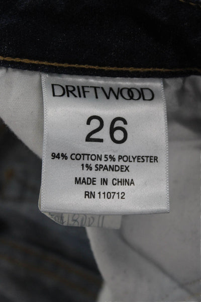 Driftwood Womens Dark Blue Ankle Skinny Jeans Mid Rise Size 26