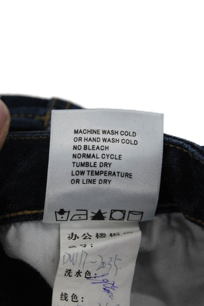 Driftwood Womens Dark Blue Ankle Skinny Jeans Mid Rise Size 26