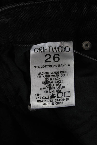 Driftwood Women Skinny Ankle Black Jeans Mid Rise Stars Size 26