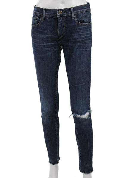 Driftwood Women Ankle Skinny Dark Blue Mid Rise Jeans Size 26