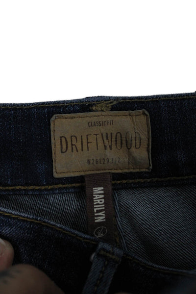Driftwood Women Ankle Skinny Dark Blue Mid Rise Jeans Size 26