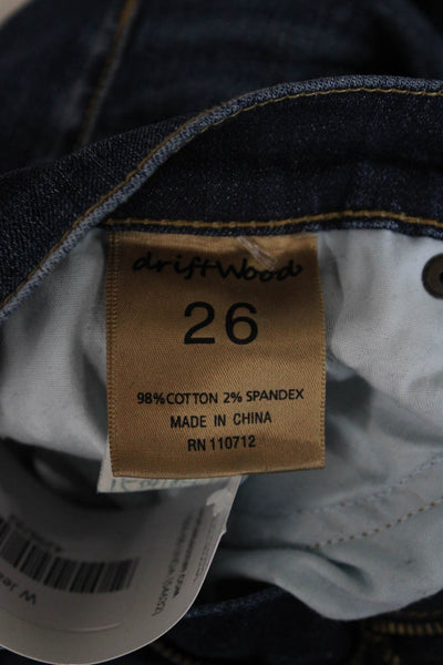 Driftwood Women Ankle Skinny Dark Blue Mid Rise Jeans Size 26