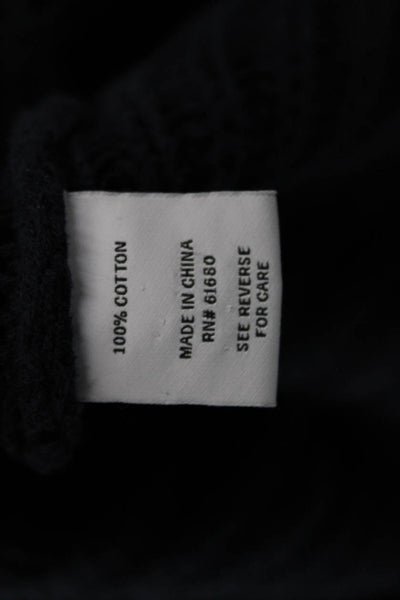 525 America Unisex Full Zip Dark Blue Cotton Crew Neck Sweater Size M