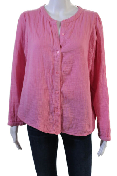 The Westside Women Boho Pink Cotton Button Up Blouse Size M
