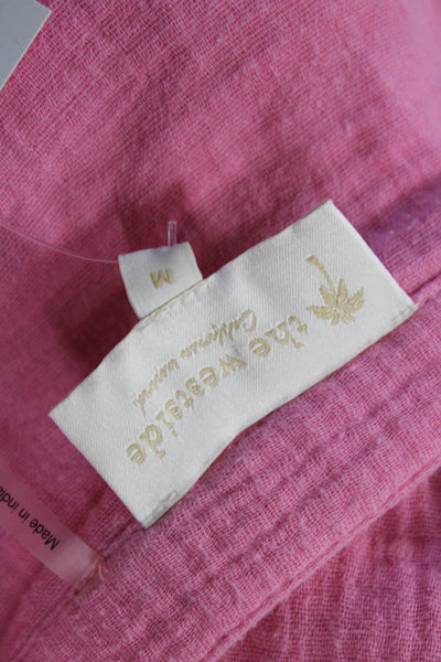 The Westside Women Boho Pink Cotton Button Up Blouse Size M