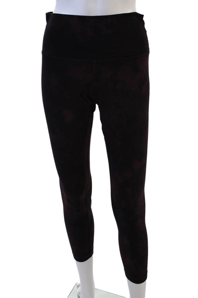 Lululemon Womens Dark Purple Cropped Ankle Nylon Leggings Size 8
