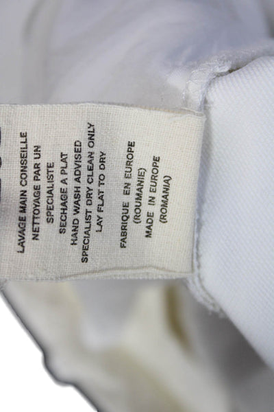 Loulou Studio Women Dress Pants White Viscose Linen Hook Eye Size L