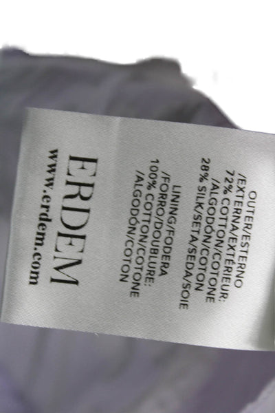 Erdem Women Maxi Sundress Purple Floral Cotton Silk Sq Neck Sleeveless Size 8