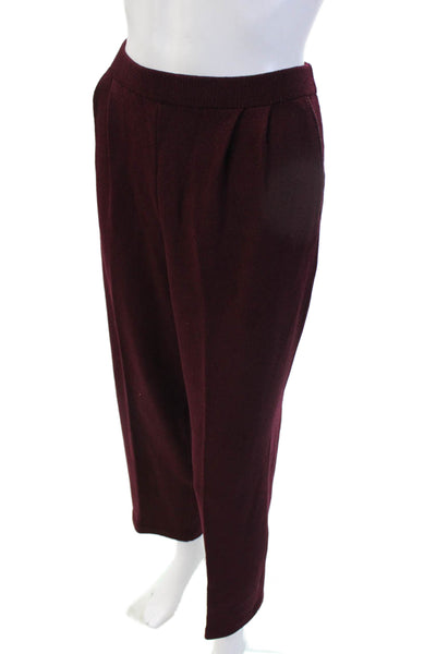 St. John Collection Womens Purple Wool Solid Classic Dress Pants Size 4