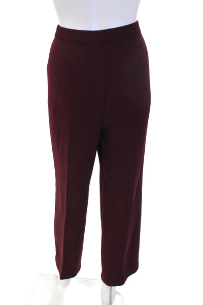 St. John Collection Womens Purple Wool Solid Classic Dress Pants Size 4