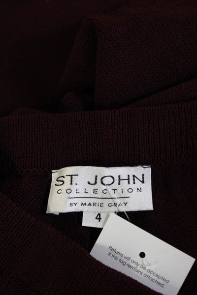 St. John Collection Womens Purple Wool Solid Classic Dress Pants Size 4
