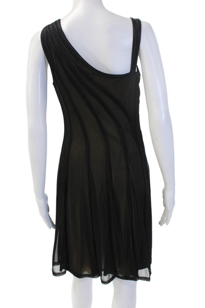 Tadashi Womens Sheath Dress Black Sleeveless Zip 100% Poly Size M