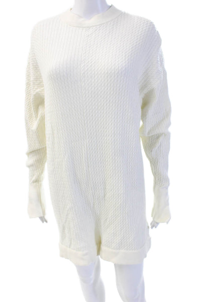 We Wore What Women Jumpsuit White Long Sleeve Round Neck Size L