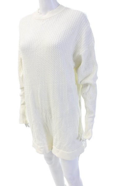 We Wore What Women Jumpsuit White Long Sleeve Round Neck Size L