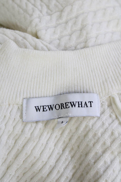 We Wore What Women Jumpsuit White Long Sleeve Round Neck Size L