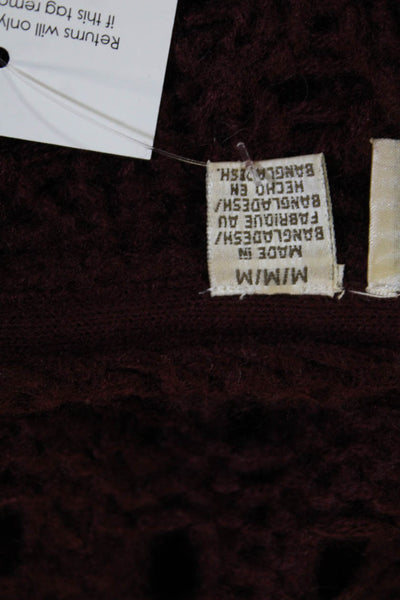 RD Womens Pullover Sweater Brown Round Neck Long Sleeve Bohemian Size M