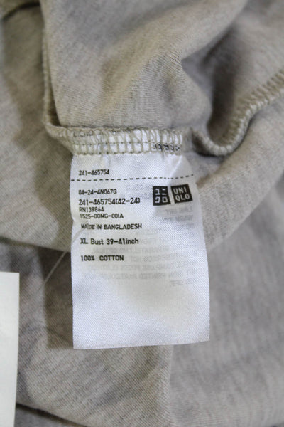 Uniqlo Mens Gray 100% Cotton Crew Neck Short Sleeve T Shirt Size XL