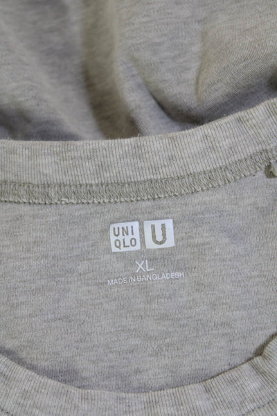 Uniqlo Mens Gray 100% Cotton Crew Neck Short Sleeve T Shirt Size XL