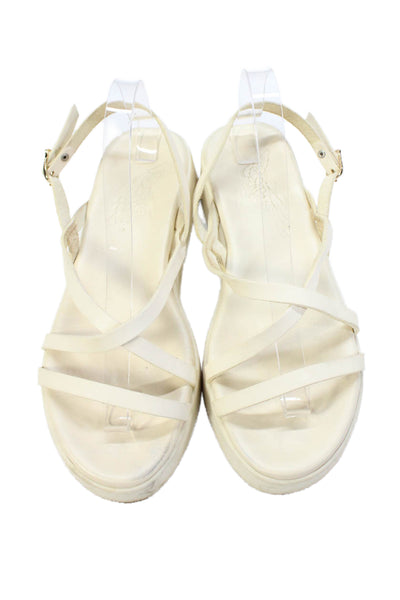 Ancient Greek Sandals Womens Leather Strappy Sandals White Size 41 11