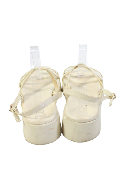 Ancient Greek Sandals Womens Leather Strappy Sandals White Size 41 11