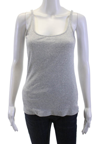 J Crew Women Gray Cotton Scoop Neck Tank Size M