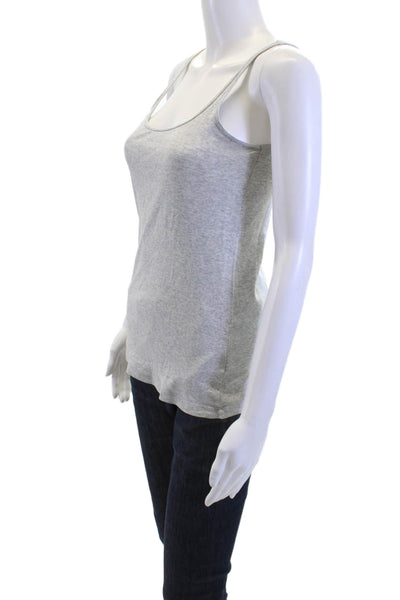 J Crew Women Gray Cotton Scoop Neck Tank Size M