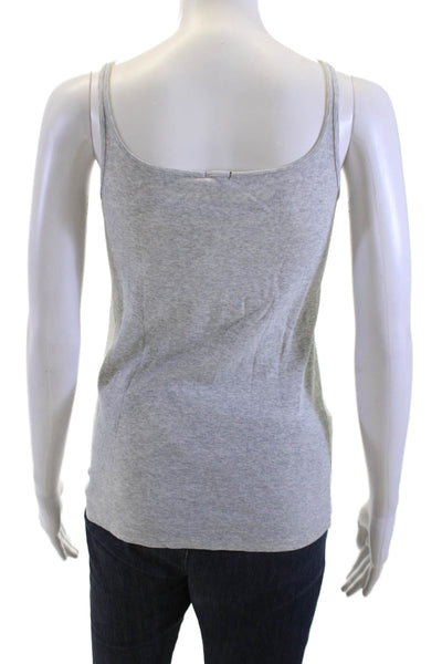 J Crew Women Gray Cotton Scoop Neck Tank Size M