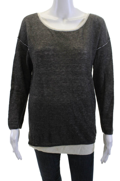 Club Monaco Womens Pullover Sweater Dark Gray Alpaca Blend Size L
