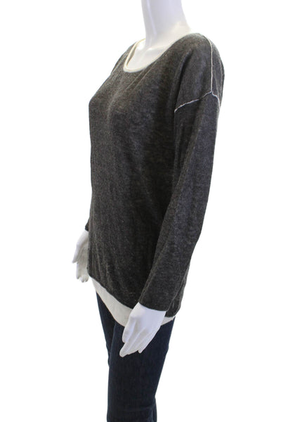 Club Monaco Womens Pullover Sweater Dark Gray Alpaca Blend Size L