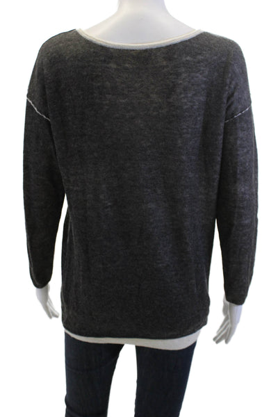 Club Monaco Womens Pullover Sweater Dark Gray Alpaca Blend Size L