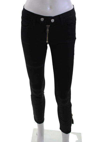 Textile Elizabeth and James Women Black Ankle Skinny Mid Rise Jeans Size 24