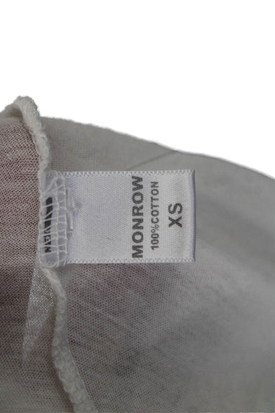 Monrow Women Basic Sleeveless Tank Beige Cotton Round Neck Beach Size XS