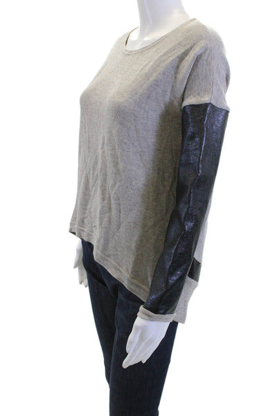 Generation Love Women Basic Gray Long Sleeve Round Neck T-Shirt Size XS