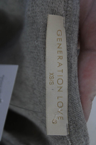 Generation Love Women Basic Gray Long Sleeve Round Neck T-Shirt Size XS