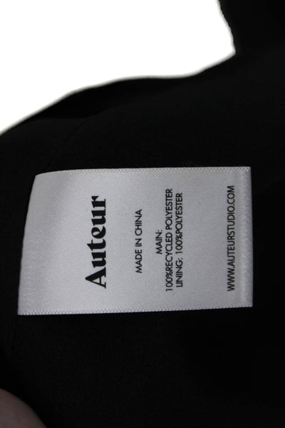 Auteur Womens Maxi Dress Black V-Neck Sleeveless Zip Long Size S