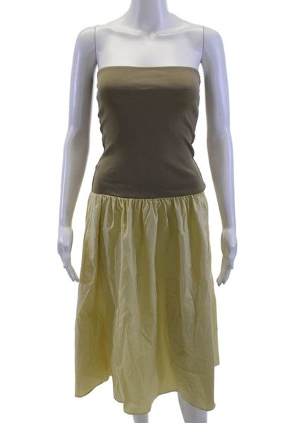 We Wore What Womens Bohemian Sundress Brown Viscose Long Skirt Size S