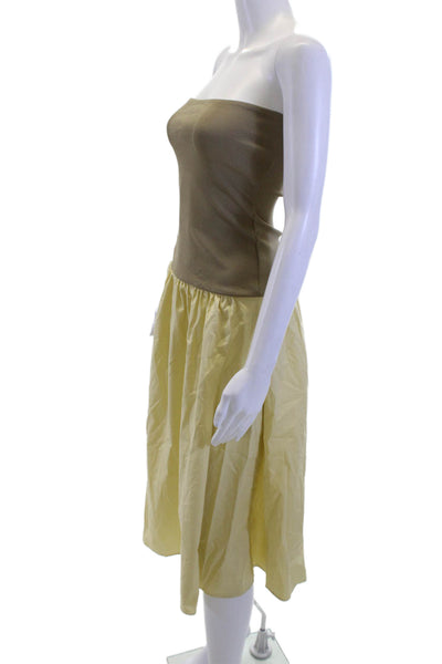We Wore What Womens Bohemian Sundress Brown Viscose Long Skirt Size S