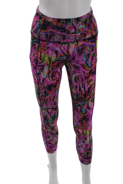 Lululemon Women Multicolor Cropped Ankle Leggings Nylon Graphic Print Size 4