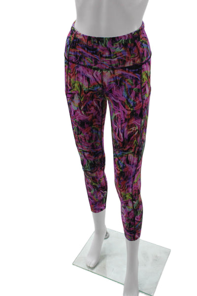 Lululemon Women Multicolor Cropped Ankle Leggings Nylon Graphic Print Size 4